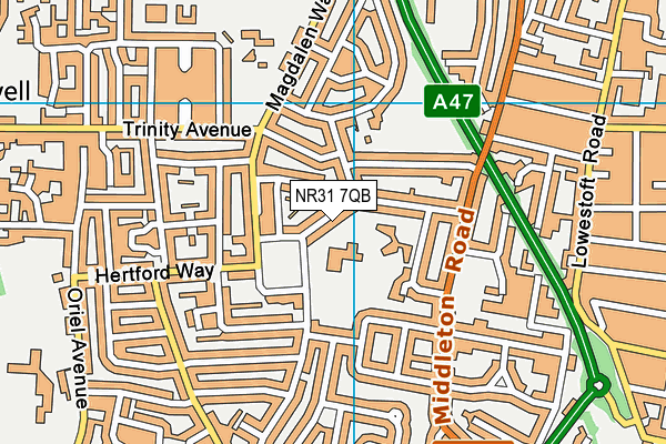 NR31 7QB map - OS VectorMap District (Ordnance Survey) NR31 7QB map - OS VectorMap District (Ordnance Survey)