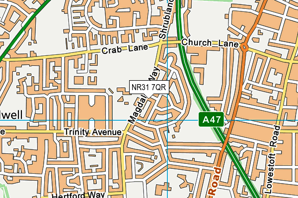 NR31 7QR map - OS VectorMap District (Ordnance Survey)