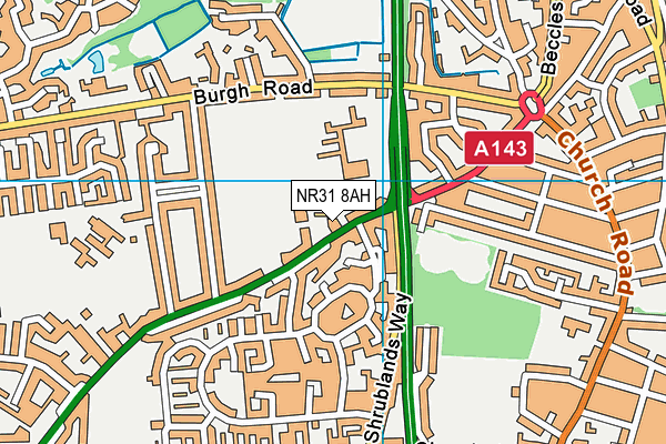 NR31 8AH map - OS VectorMap District (Ordnance Survey) NR31 8AH map - OS VectorMap District (Ordnance Survey)