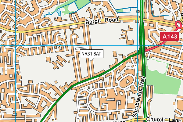NR31 8AT map - OS VectorMap District (Ordnance Survey) NR31 8AT map - OS VectorMap District (Ordnance Survey)