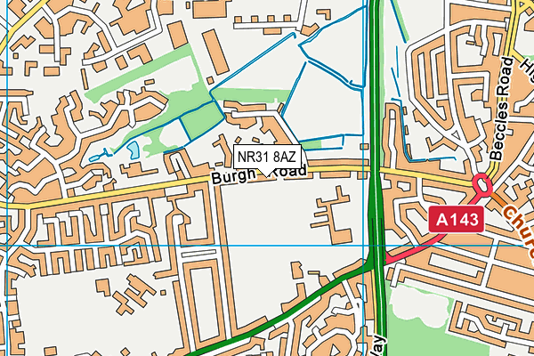 NR31 8AZ map - OS VectorMap District (Ordnance Survey) NR31 8AZ map - OS VectorMap District (Ordnance Survey)