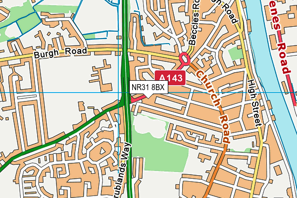 NR31 8BX map - OS VectorMap District (Ordnance Survey) NR31 8BX map - OS VectorMap District (Ordnance Survey)