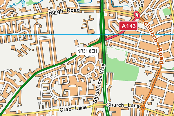 NR31 8EH map - OS VectorMap District (Ordnance Survey)