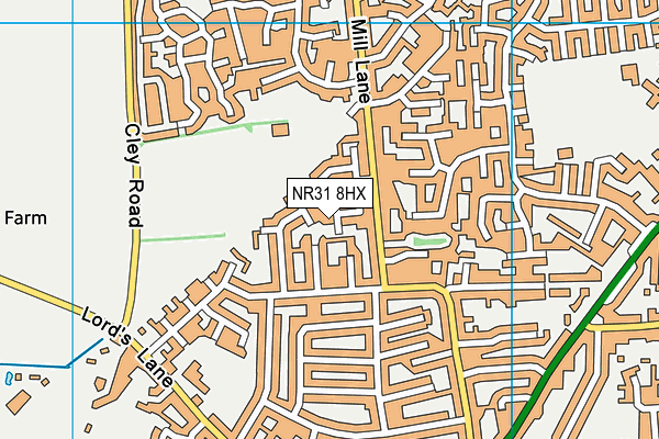 NR31 8HX map - OS VectorMap District (Ordnance Survey) NR31 8HX map - OS VectorMap District (Ordnance Survey)