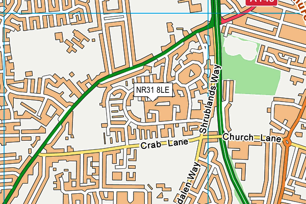 NR31 8LE map - OS VectorMap District (Ordnance Survey) NR31 8LE map - OS VectorMap District (Ordnance Survey)