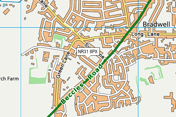 NR31 8PX map - OS VectorMap District (Ordnance Survey) NR31 8PX map - OS VectorMap District (Ordnance Survey)