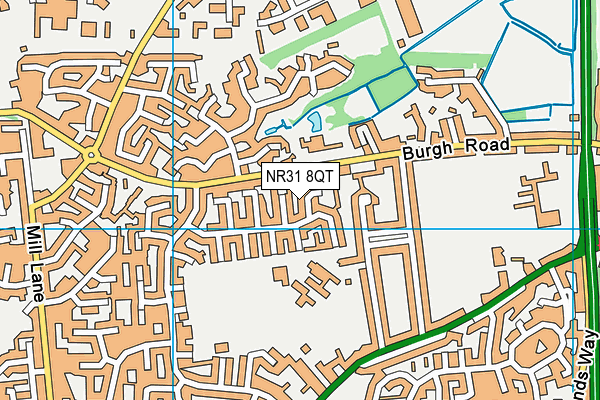 NR31 8QT map - OS VectorMap District (Ordnance Survey) NR31 8QT map - OS VectorMap District (Ordnance Survey)