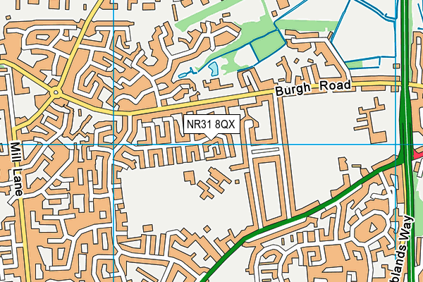 NR31 8QX map - OS VectorMap District (Ordnance Survey) NR31 8QX map - OS VectorMap District (Ordnance Survey)