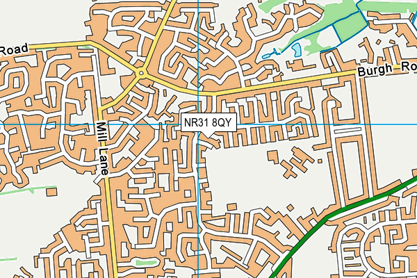 NR31 8QY map - OS VectorMap District (Ordnance Survey) NR31 8QY map - OS VectorMap District (Ordnance Survey)