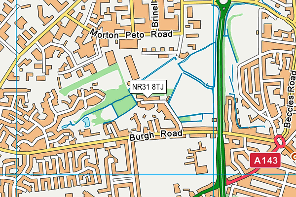 NR31 8TJ map - OS VectorMap District (Ordnance Survey)
