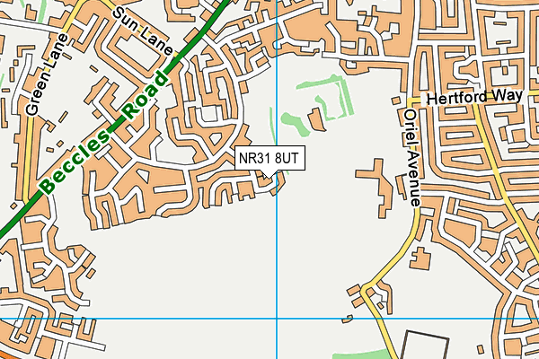 NR31 8UT map - OS VectorMap District (Ordnance Survey) NR31 8UT map - OS VectorMap District (Ordnance Survey)