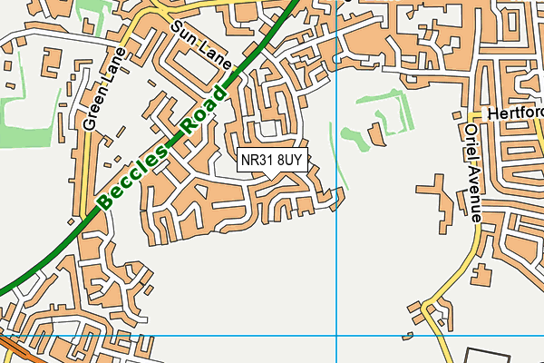 NR31 8UY map - OS VectorMap District (Ordnance Survey) NR31 8UY map - OS VectorMap District (Ordnance Survey)