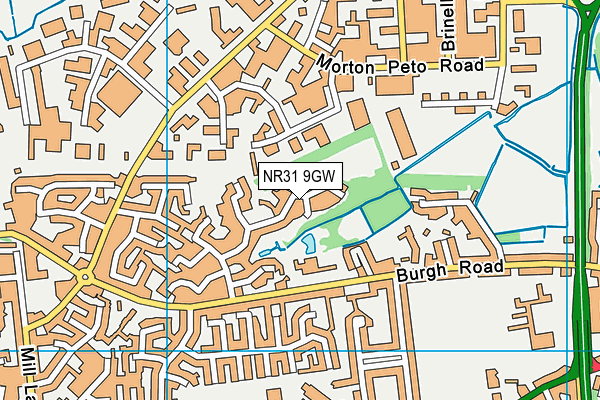 NR31 9GW map - OS VectorMap District (Ordnance Survey) NR31 9GW map - OS VectorMap District (Ordnance Survey)