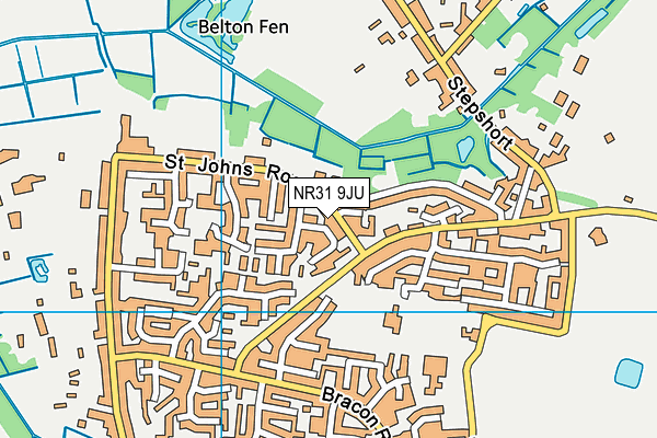 NR31 9JU map - OS VectorMap District (Ordnance Survey) NR31 9JU map - OS VectorMap District (Ordnance Survey)
