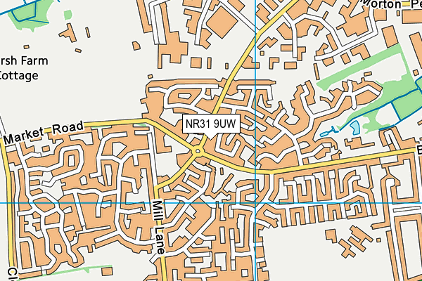 NR31 9UW map - OS VectorMap District (Ordnance Survey) NR31 9UW map - OS VectorMap District (Ordnance Survey)