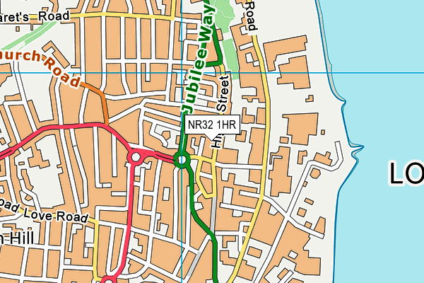 NR32 1HR map - OS VectorMap District (Ordnance Survey)