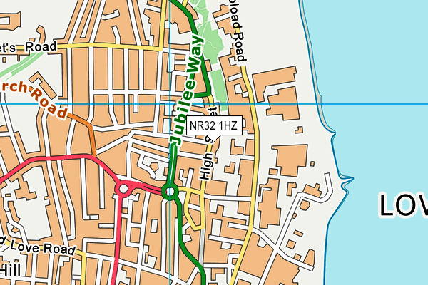 NR32 1HZ map - OS VectorMap District (Ordnance Survey)
