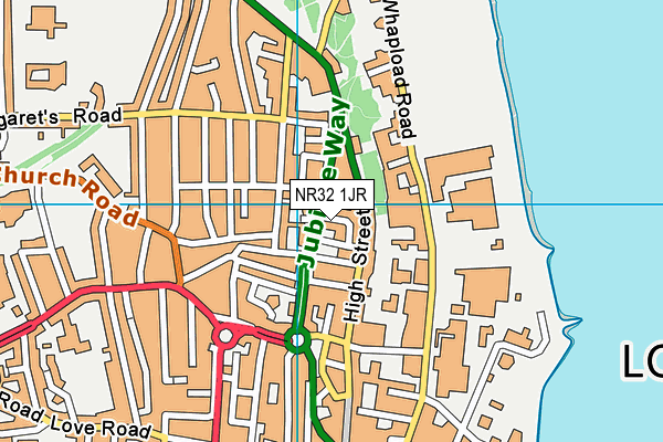 NR32 1JR map - OS VectorMap District (Ordnance Survey)