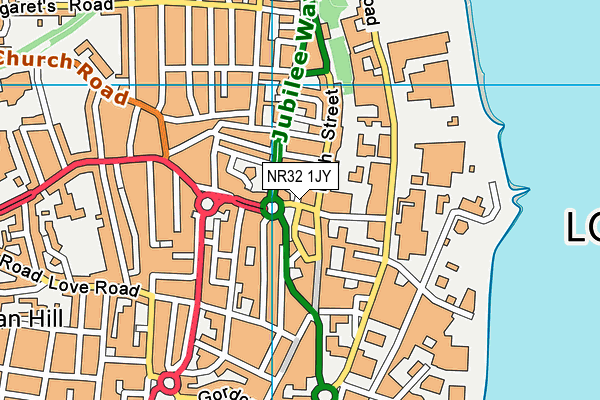 NR32 1JY map - OS VectorMap District (Ordnance Survey)
