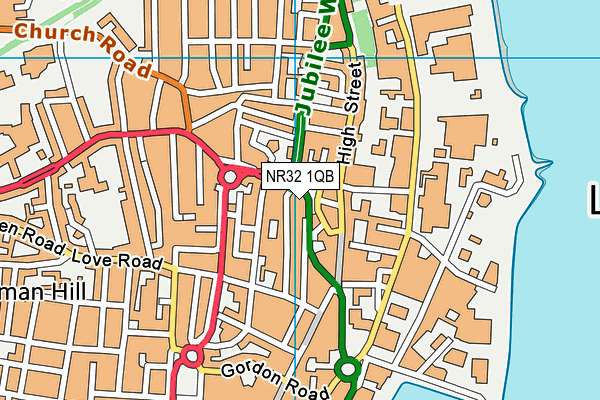 NR32 1QB map - OS VectorMap District (Ordnance Survey)