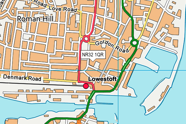 NR32 1QR map - OS VectorMap District (Ordnance Survey)