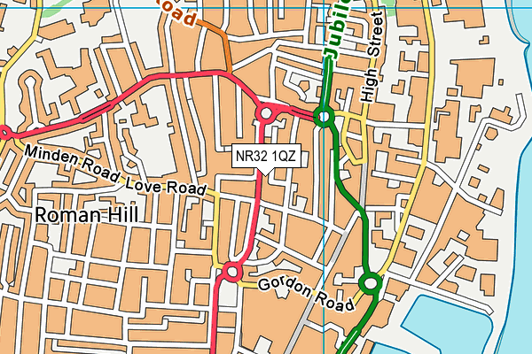 NR32 1QZ map - OS VectorMap District (Ordnance Survey) NR32 1QZ map - OS VectorMap District (Ordnance Survey)