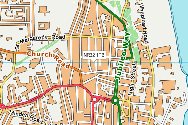 NR32 1TB map - OS VectorMap District (Ordnance Survey)