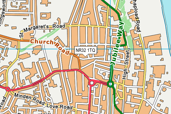 NR32 1TQ map - OS VectorMap District (Ordnance Survey) NR32 1TQ map - OS VectorMap District (Ordnance Survey)
