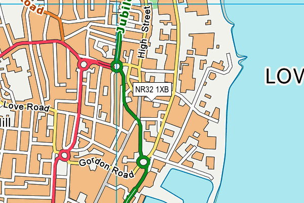 NR32 1XB map - OS VectorMap District (Ordnance Survey)