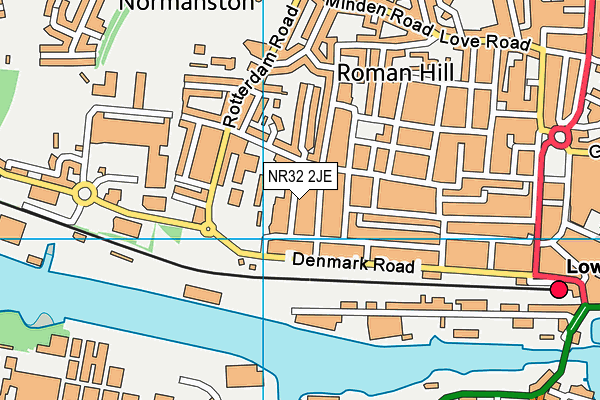 NR32 2JE map - OS VectorMap District (Ordnance Survey)