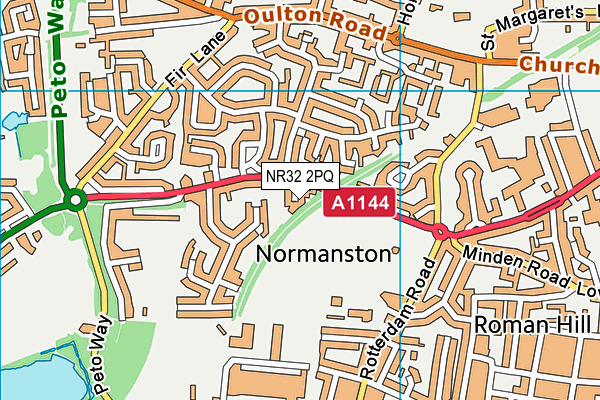NR32 2PQ map - OS VectorMap District (Ordnance Survey) NR32 2PQ map - OS VectorMap District (Ordnance Survey)