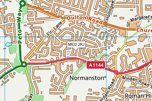 NR32 2RJ map - OS VectorMap District (Ordnance Survey) NR32 2RJ map - OS VectorMap District (Ordnance Survey)