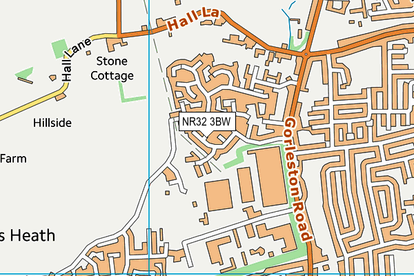 NR32 3BW map - OS VectorMap District (Ordnance Survey) NR32 3BW map - OS VectorMap District (Ordnance Survey)