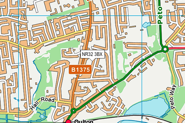 NR32 3BX map - OS VectorMap District (Ordnance Survey) NR32 3BX map - OS VectorMap District (Ordnance Survey)