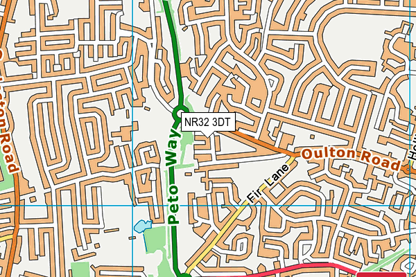 NR32 3DT map - OS VectorMap District (Ordnance Survey)