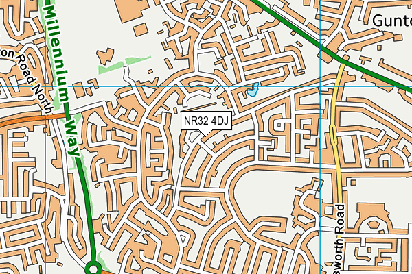 NR32 4DJ map - OS VectorMap District (Ordnance Survey)