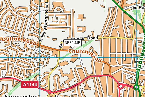 NR32 4JE map - OS VectorMap District (Ordnance Survey) NR32 4JE map - OS VectorMap District (Ordnance Survey)