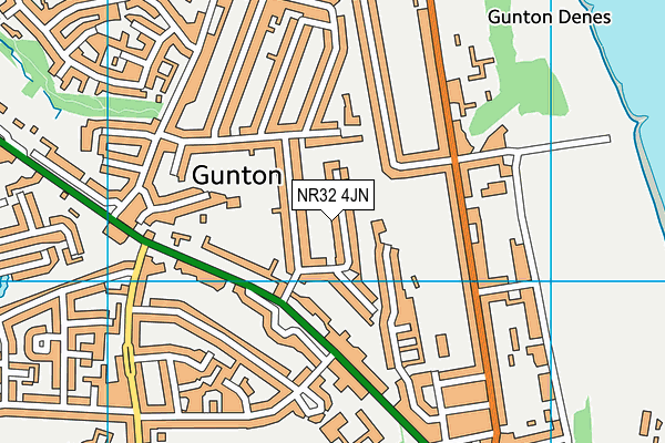 NR32 4JN map - OS VectorMap District (Ordnance Survey)