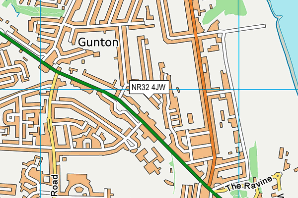 NR32 4JW map - OS VectorMap District (Ordnance Survey)