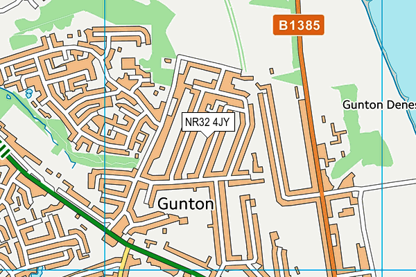 NR32 4JY map - OS VectorMap District (Ordnance Survey) NR32 4JY map - OS VectorMap District (Ordnance Survey)
