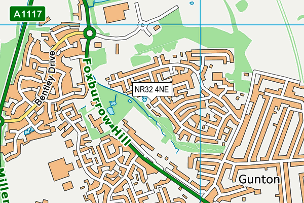 NR32 4NE map - OS VectorMap District (Ordnance Survey)