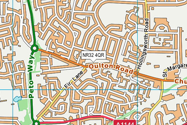 NR32 4QR map - OS VectorMap District (Ordnance Survey)