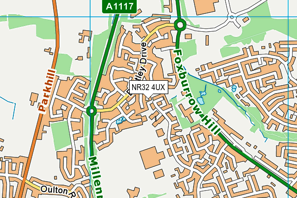 NR32 4UX map - OS VectorMap District (Ordnance Survey) NR32 4UX map - OS VectorMap District (Ordnance Survey)