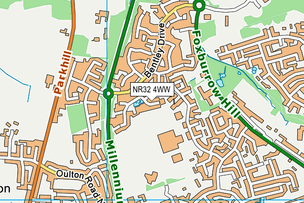 NR32 4WW map - OS VectorMap District (Ordnance Survey) NR32 4WW map - OS VectorMap District (Ordnance Survey)