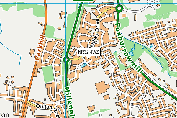 NR32 4WZ map - OS VectorMap District (Ordnance Survey) NR32 4WZ map - OS VectorMap District (Ordnance Survey)