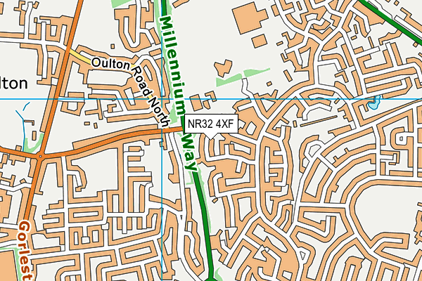 NR32 4XF map - OS VectorMap District (Ordnance Survey) NR32 4XF map - OS VectorMap District (Ordnance Survey)