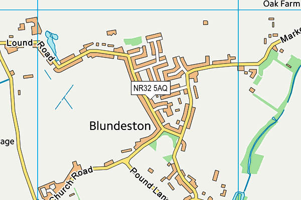 NR32 5AQ map - OS VectorMap District (Ordnance Survey)