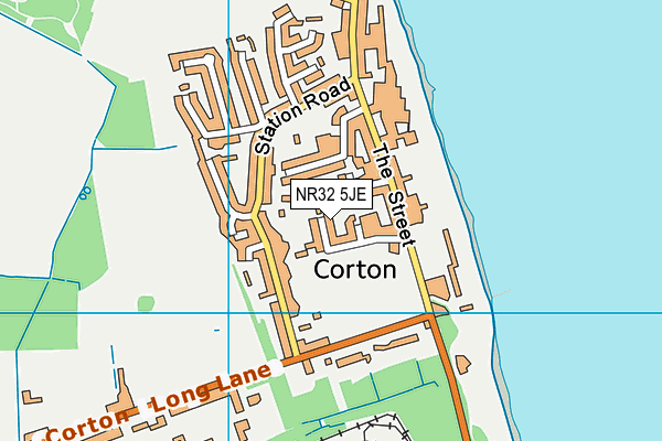 NR32 5JE map - OS VectorMap District (Ordnance Survey) NR32 5JE map - OS VectorMap District (Ordnance Survey)