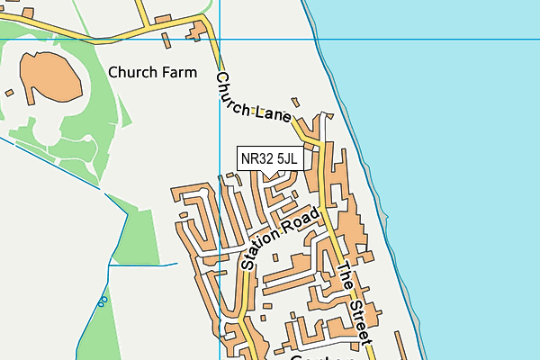 NR32 5JL map - OS VectorMap District (Ordnance Survey) NR32 5JL map - OS VectorMap District (Ordnance Survey)