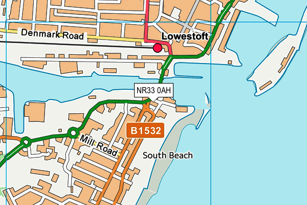 NR33 0AH map - OS VectorMap District (Ordnance Survey)